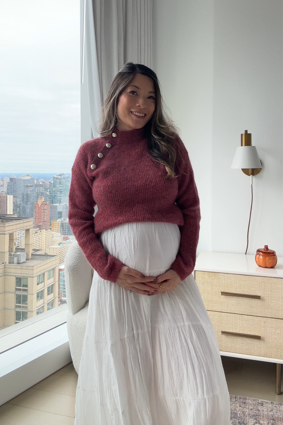 Sezane sweater and white skirt 

#LTKSeasonal #LTKStyleTip