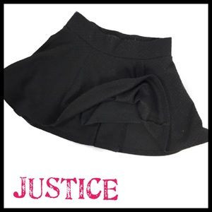 Justice Textured Black Skort Skater Skirt Size 10 | Poshmark