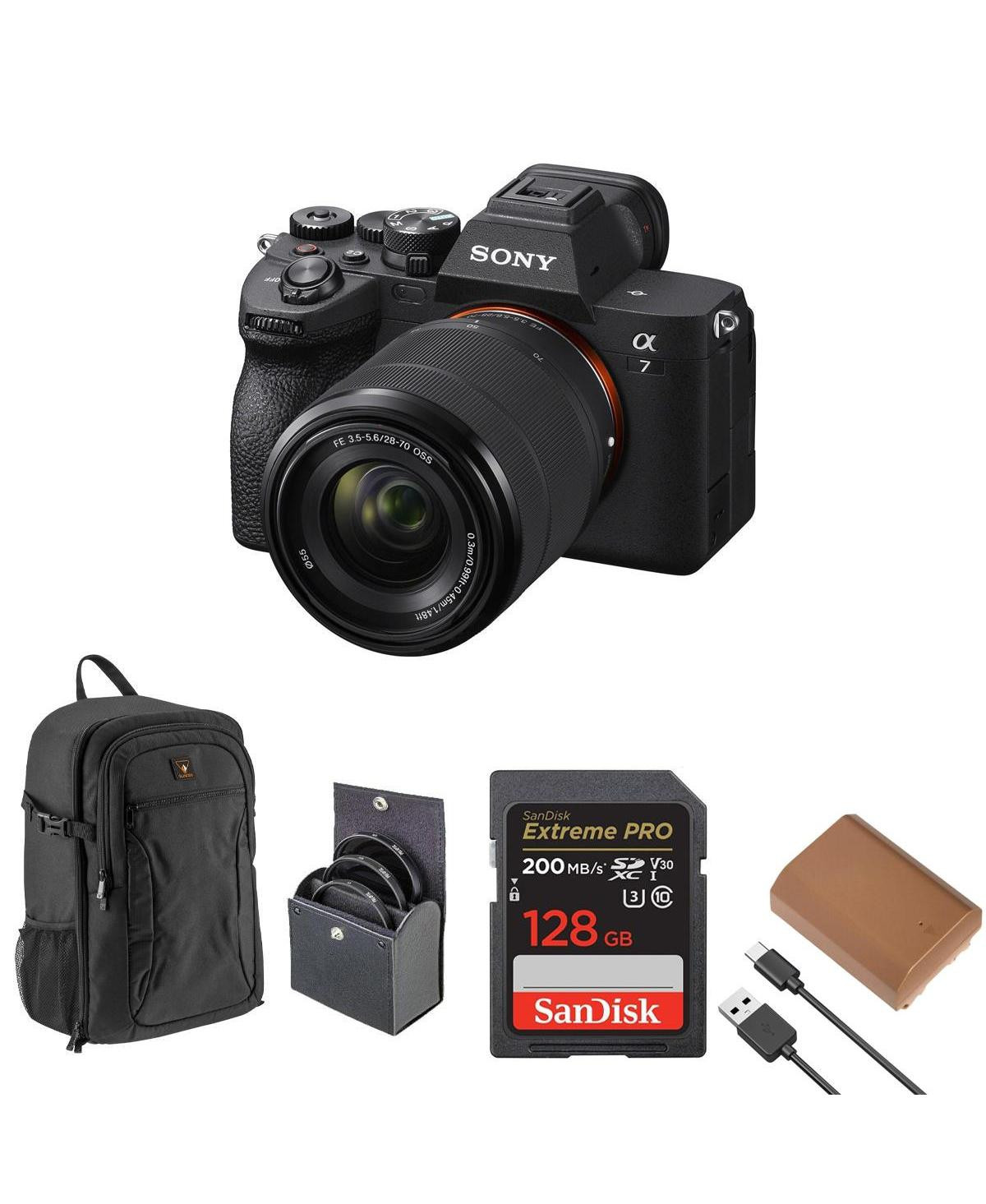 Sony Sony Alpha a7 Iv Full Frame Mirrorless Interchangeable Lens Digital 4K Camera with Fe 28-70mm Lens - Bundle with 128GB Sd Card, Backpack, Extra - | Macy's