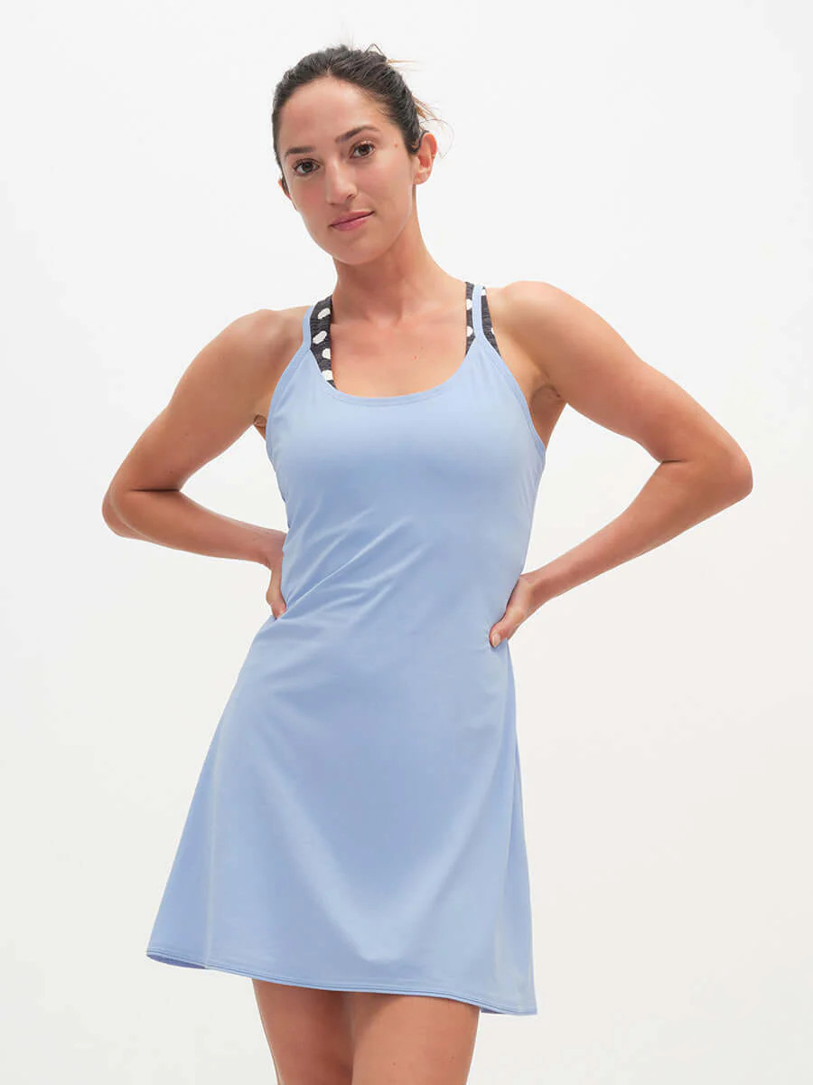 The Exercise Dress in CloudKnit Fabric - Surf | Outdoor Voices | Outdoor Voices
