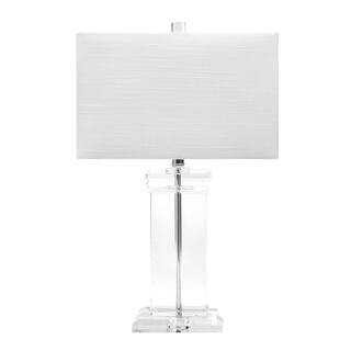 Toledo 25 in. Clear Glam Table Lamp, Dimmable | The Home Depot