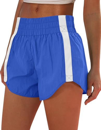 ANRABESS Womens Running Shorts Quick Dry High Waisted Summer Athletic Workout Tennis Shorts Gym Sporty Lightweight Shorts Royal Blue X-Large | Amazon (US)
