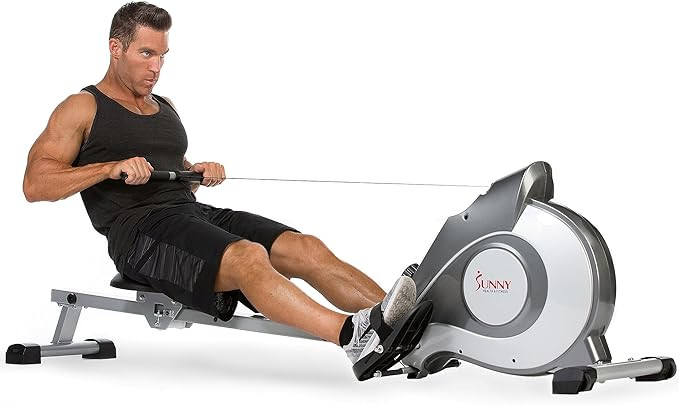 Sunny Health & Fitness Magnetic Rowing Machine with Extended Slide Rail with Optional Exclusive S... | Amazon (US)