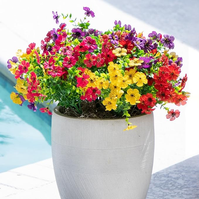 Nearly Natural 13in. UV Resistant Artificial Daisy Bush (Indoor/Outdoor) - Set of 12 | Amazon (US)
