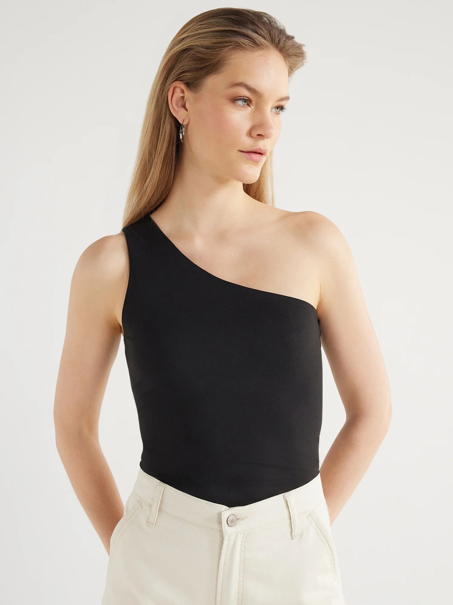 Scoop Women's Contour One Shoulder Tank Top, Sizes XS-XXL | Walmart (US)