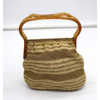 Vintage 1950S Crochet Handbag Confetti Lucite Handle, Tortoise Bottom | Etsy (US)