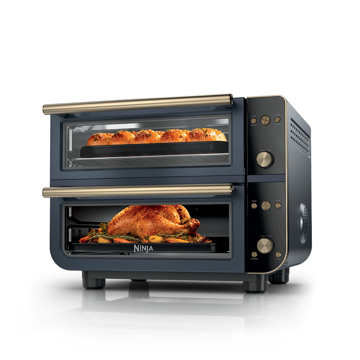 Ninja Double Oven Pro Smart XL Countertop Oven & Air Fryer, Cyberspace | DCT801BL | SharkNinja | SharkNinja