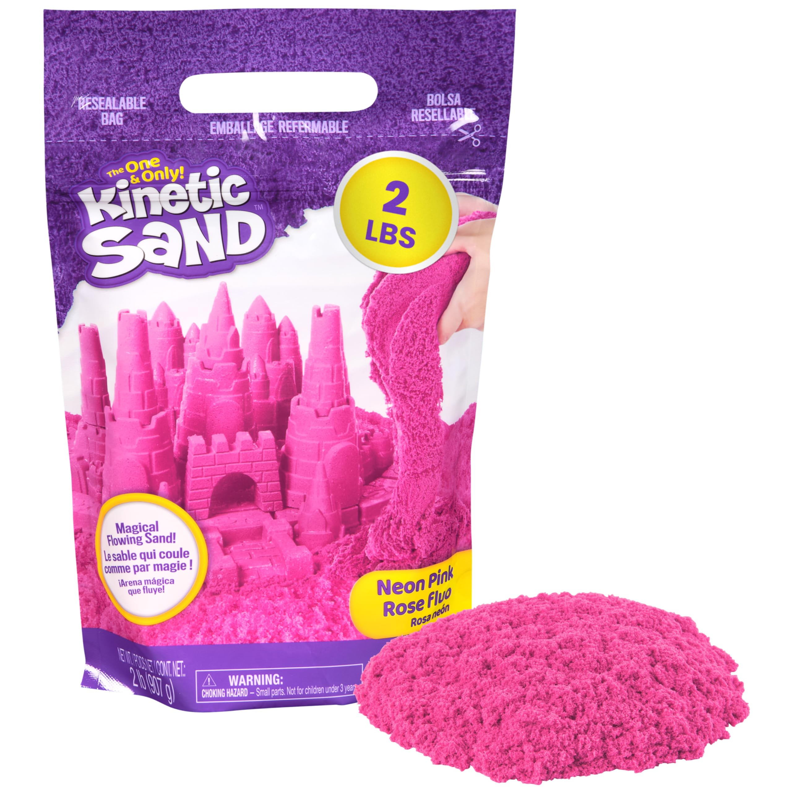 Kinetic Sand, 2lbs Pink Play Sand, Moldable Sensory Toys for Kids, Resealable Bag (Packaging May ... | Amazon (US)