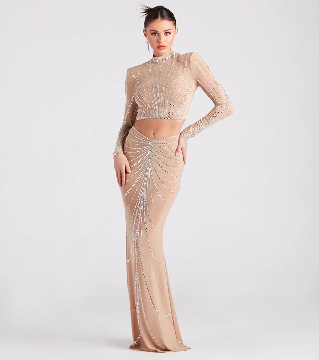 Wrapped In Rhinestone Maxi Skirt | Windsor Stores