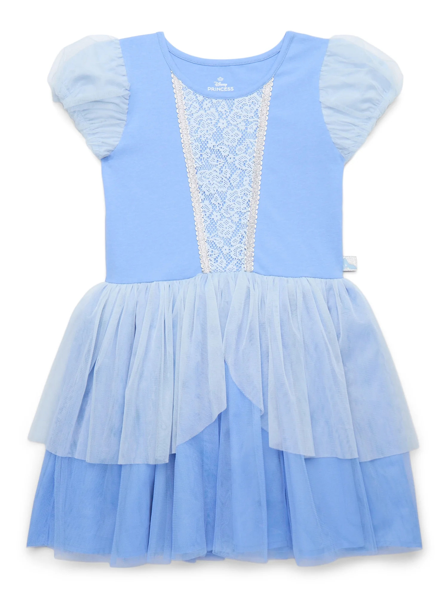 Disney Princesses Girls Cinderella Cosplay Dress with Puff Sleeves, Sizes 4-12 | Walmart (US)