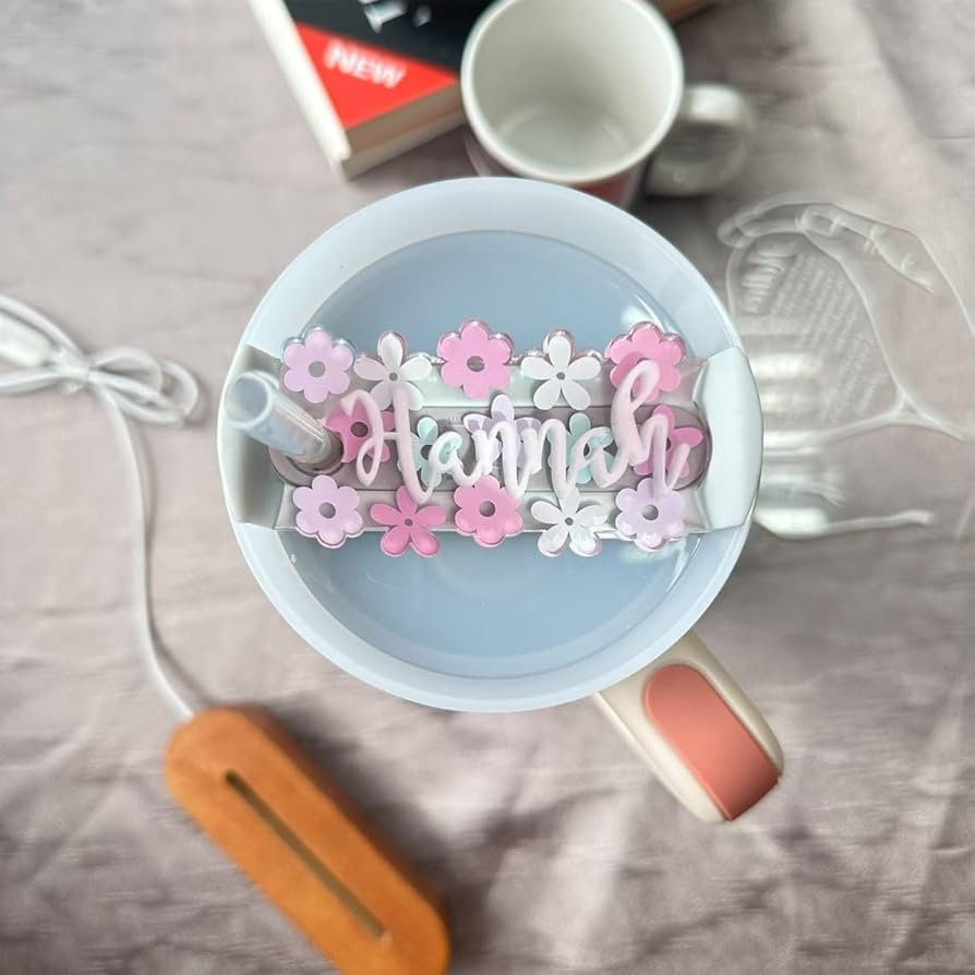 Flower Tag, Personalized Tumble Name Tag, 30oz Tumbler, 40oz Personalized Id Tags, Custom Name Ta... | Amazon (US)