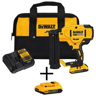 20V MAX XR Lithium-Ion 18-Gauge Cordless Brad Nailer Kit, (2) 2.0Ah Batteries, Charger, and Bag | The Home Depot