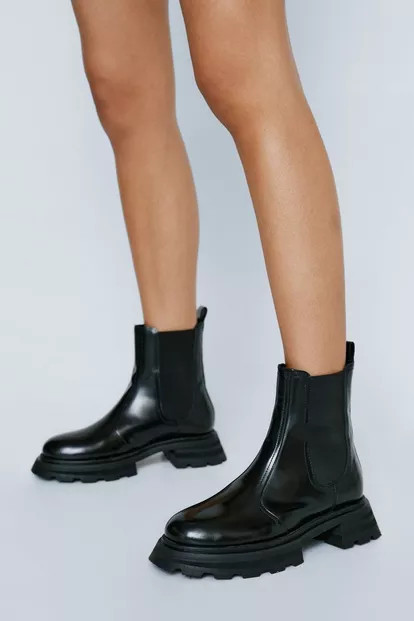 Real Leather Chunky Chelsea Boot | Nasty Gal (US)