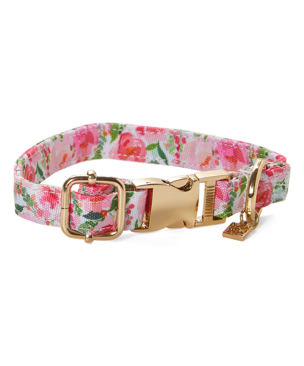 Pink Floral Charlotte Small Dog Collar | Zulily