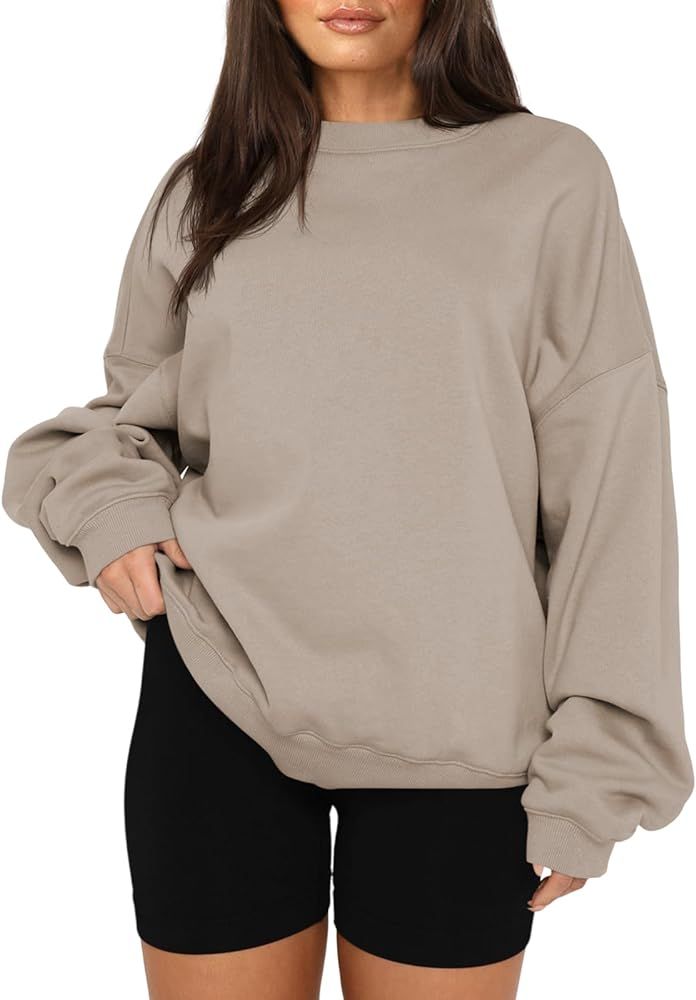 AVALEBETI Oversized Sweatshirt for Women Fleece Crewneck Long Sleeve Loose Casual Pullover Top Fall  | Amazon (US)