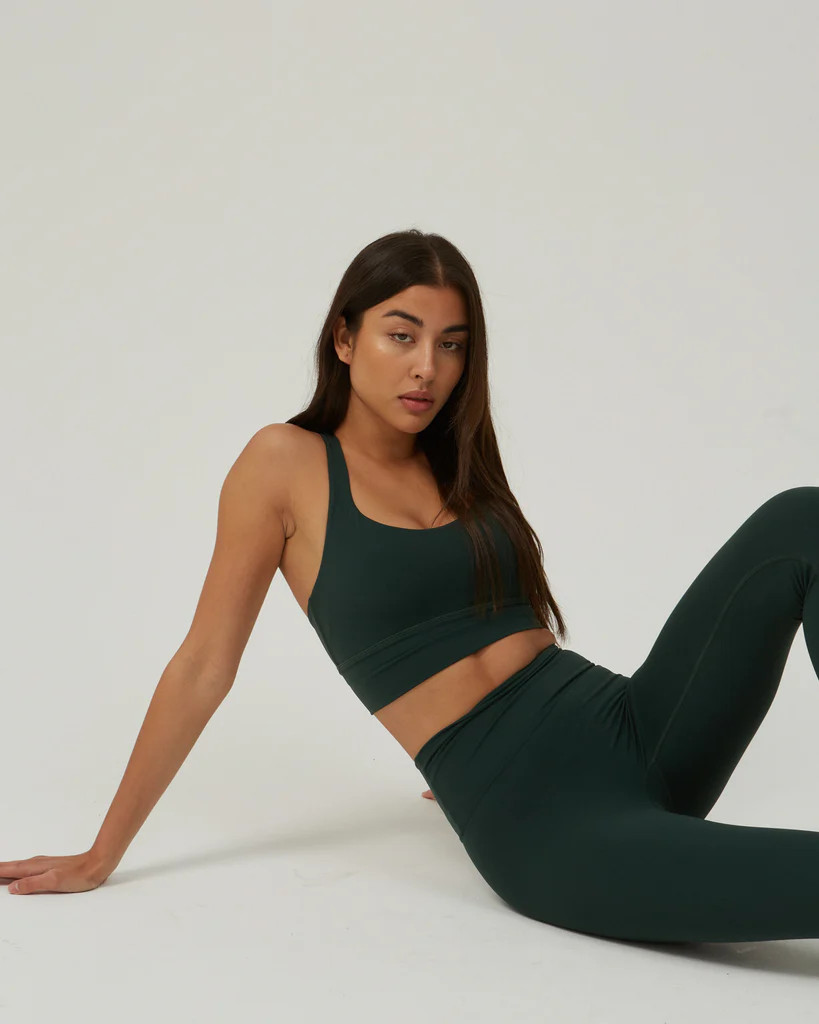 Cross Back Bra - Pine Green | Adanola UK