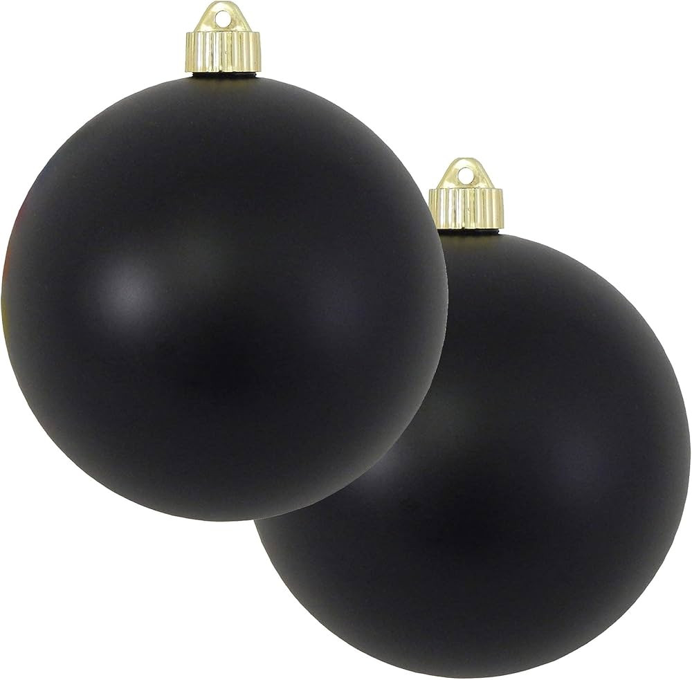 Christmas By Krebs 6" (150mm) Velvet Soot Black [2 Pieces] Extra Large Solid Oversized Huge Big O... | Amazon (US)