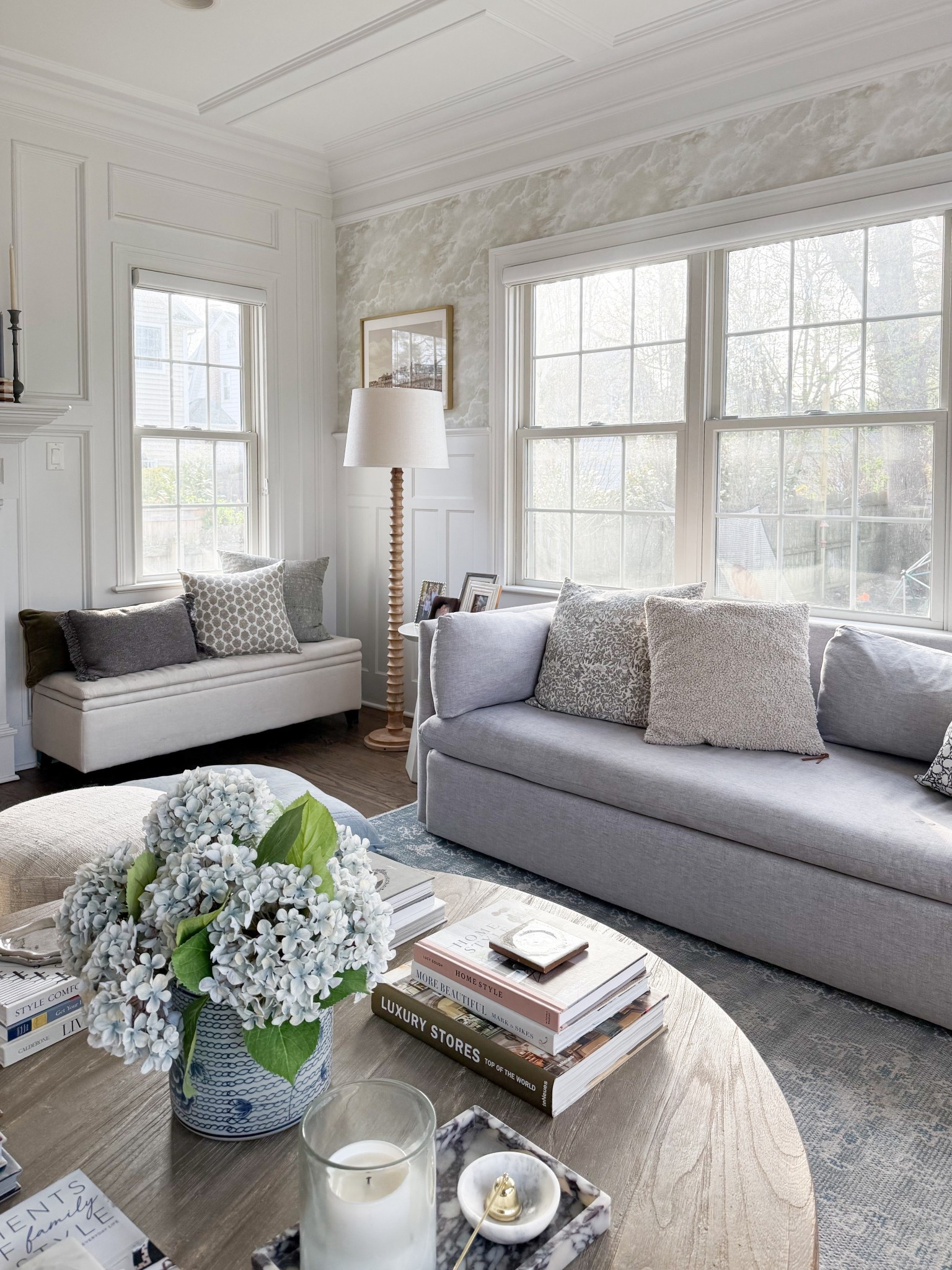 Weekend ready! I try to do a little home reset on Friday evenings so we can all wake up to a clean home (it’s more for me than for anyone else!!) Always worth it and just sends us into the weekend on the right foot. 

Linking my favorite spring candle, all of our living room furniture, our peel-and-stick wallpaper, a new spring vase that o love and the prettiest faux hydrangea you’ll ever see! 

#LTKmorningroutine #LTKSeasonal #LTKHome