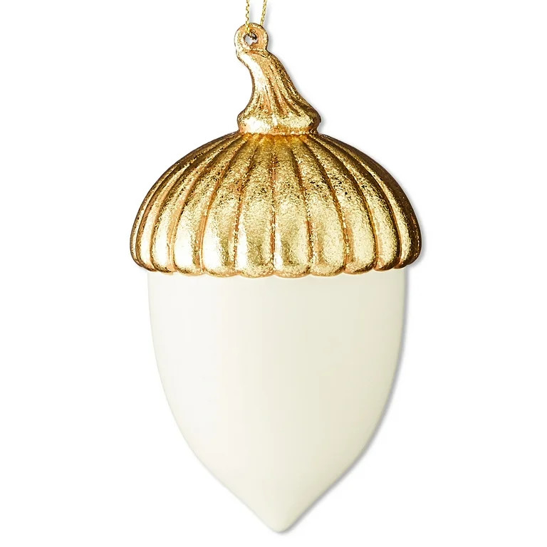 Gold and White Acorn Christmas Ornament, 4.5", by Holiday Time | Walmart (US)