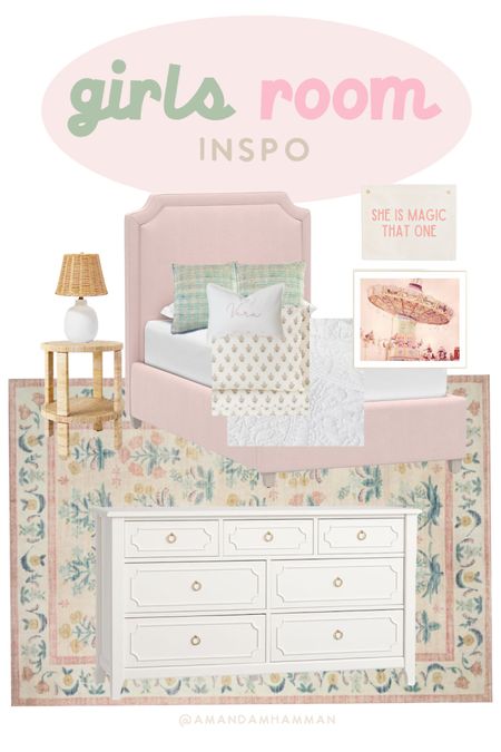 Girls room inspiration #girlsroom #girlroom #bedroom #florals #spring #bedroomdesign #potterybarnkids #etsy #pinkbedroom #kidsbed #bedroomrug #rattan #scallops 

#LTKkids #LTKhome #LTKfamily