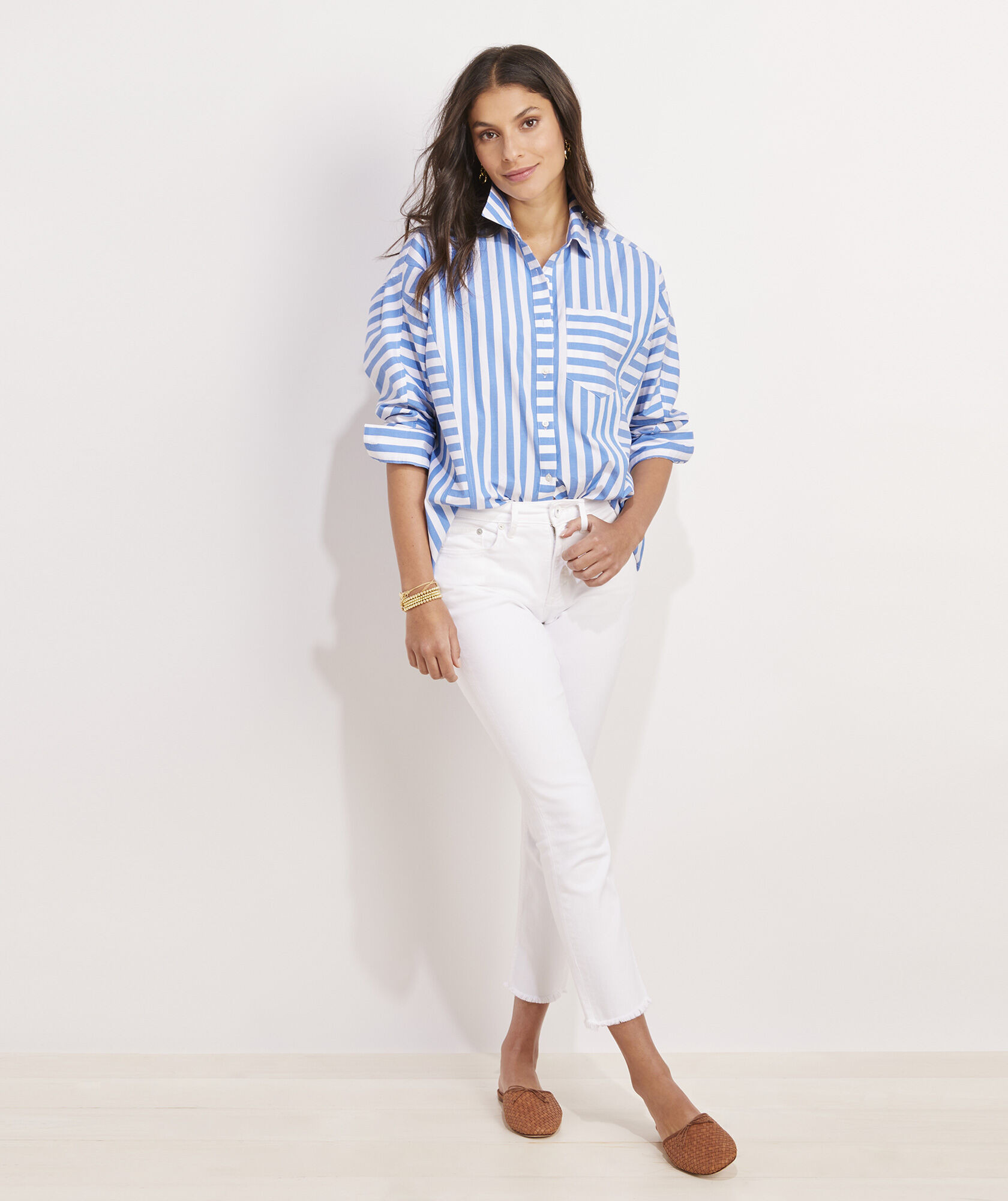 Poplin Striped Weekend Button-Down | vineyard vines