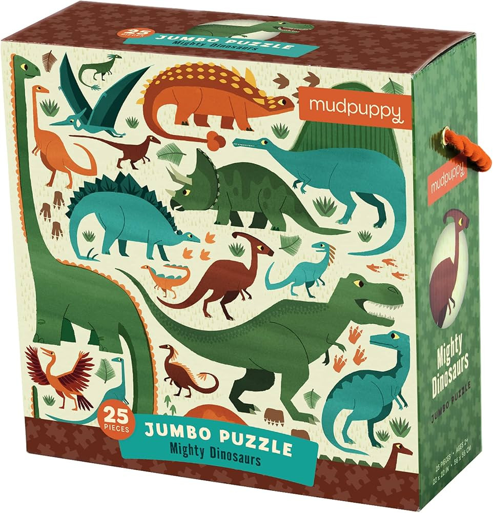 Mudpuppy Mighty Dinosaurs - Jumbo 25 Piece Jigsaw Floor Puzzle Featuring T-Rex, Triceratops, and ... | Amazon (US)
