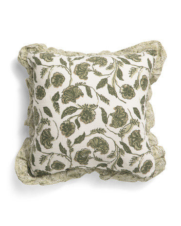 19x19 Paisley Ruffle Pillow | TJ Maxx