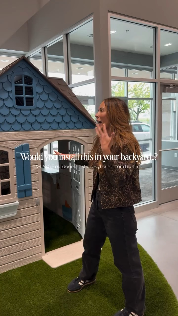 Lifetime didn’t disappoint with this MASSIVE playhouse that can withstand all kinds of weather.☀️🌧️⚡️

Mandy is ordering this for her backyard because it works well with every one of her kids ages. Both her 10 year old and 2 year old can play simultaneously with zero issues on size or scale.🙏🏼 

This exact model is currently on sale on Amazon so we wanna share it with you..✨ #toytestingsisters