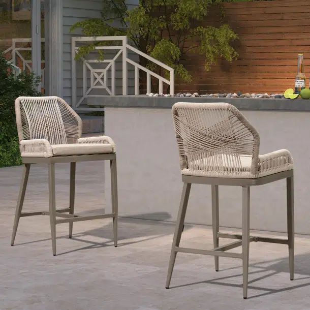 Davan Outdoor 24.8'' Counter Stool (Set of 2) | Wayfair North America