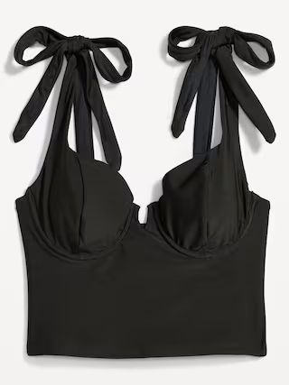 Tie-Shoulder Underwire Tankini Swim Top for Women | Old Navy (US)
