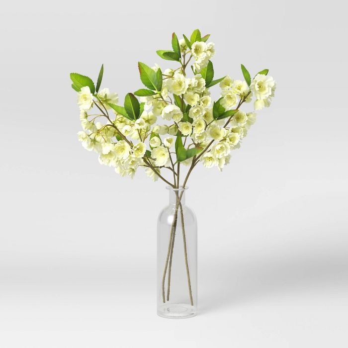 18" x 11" Artificial Cherry Blossom Plant in Glass Vase - Threshold™ | Target