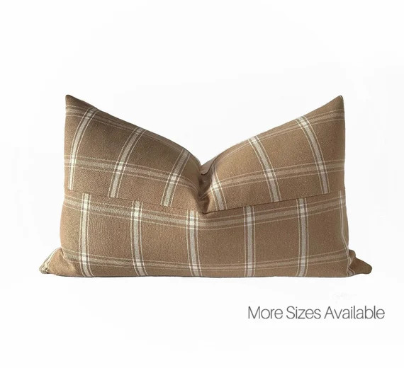 SUTTON  Tan Plaid Pillow Cover  Modern Farmhouse  Boho | Etsy | Etsy (US)