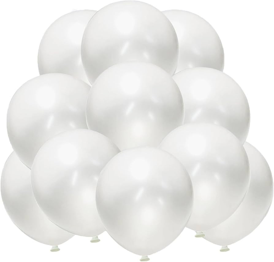 Pearl White Balloons 12 Inch 50PCS Matte White Balloons Round Pearlized White Latex Balloons for ... | Amazon (US)