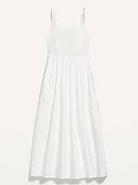 Fit & Flare Sleeveless Cotton-Poplin Smocked-Bodice Midi Dress for Women | Old Navy (US)