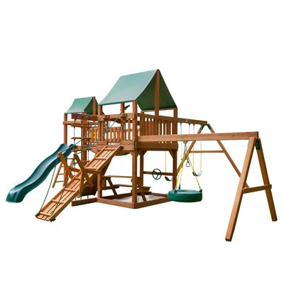Pioneer Peak Swing Set with Canopy Roof - Professional Installation Available | Wayfair North America