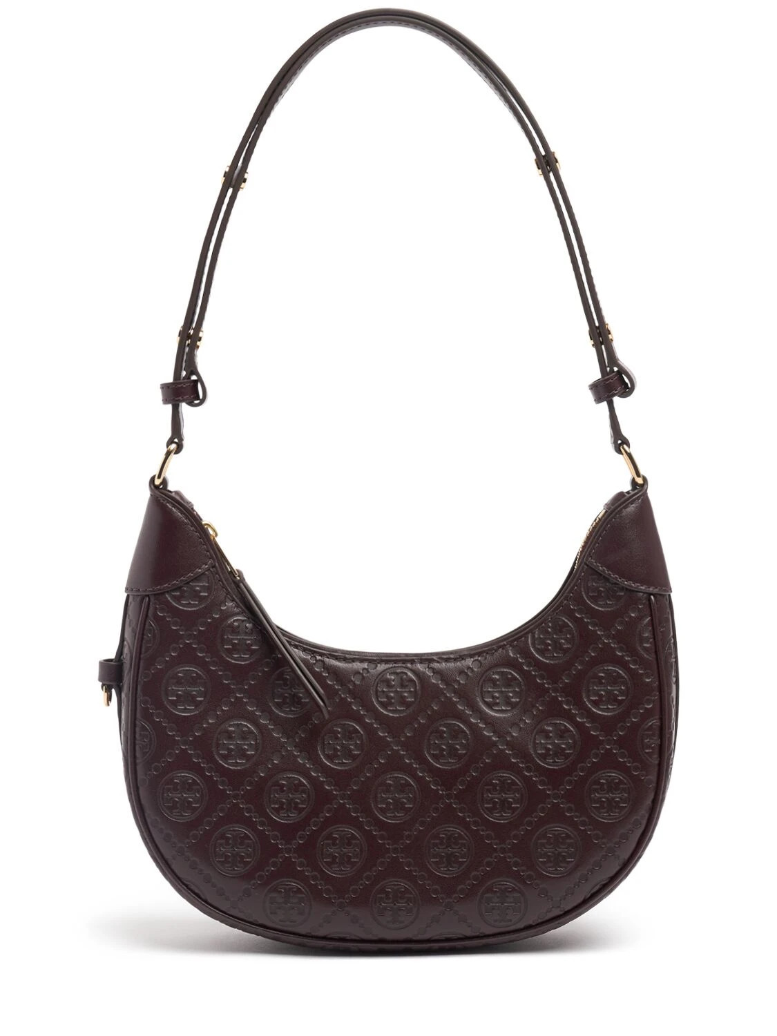 T Monogram Leather Crescent Bag | Luisaviaroma