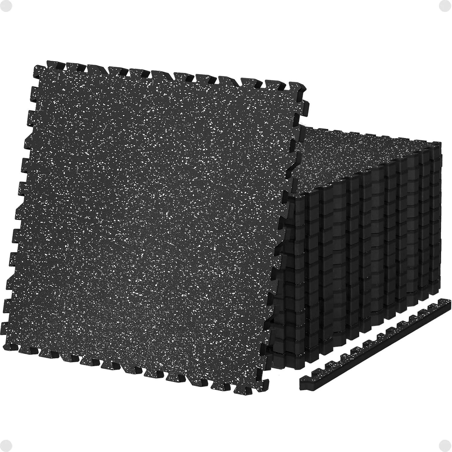 AIRHOP 0.79 Inch Thick 48 Sq Ft Exercise Mats 12 Tiles Rubber Top EVA Foam Interlocking Flooring for Home Gym Heavy Workout Black White one_size | Lowe's