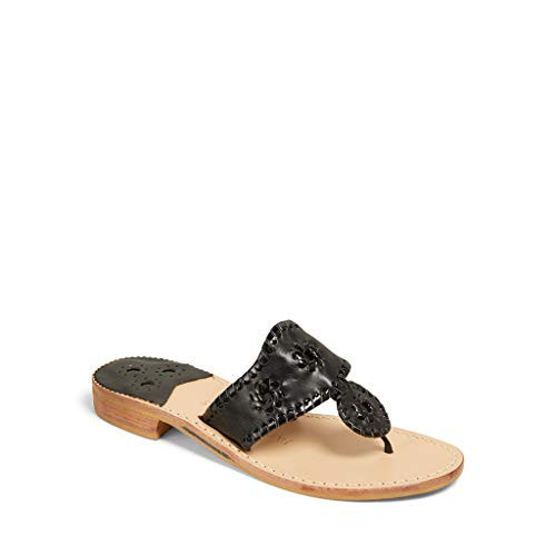 Jack Rogers Women's Palm Beach Navajo Classic Sandal,Black/Black Patent,11 M | Amazon (US)