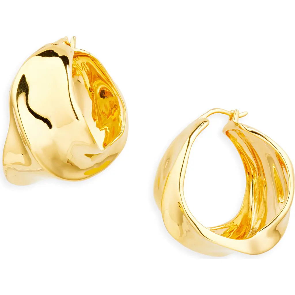 Monica Vinader Nomade Bold Medium Hoop Earrings in 18K Gold Vermeil at Nordstrom | Nordstrom
