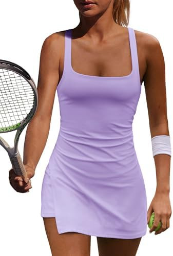 Yanekop Womens Tennis Dress with Built in Shorts Golf Dress Athletic Outfits Yoga Active Workout ... | Amazon (US)