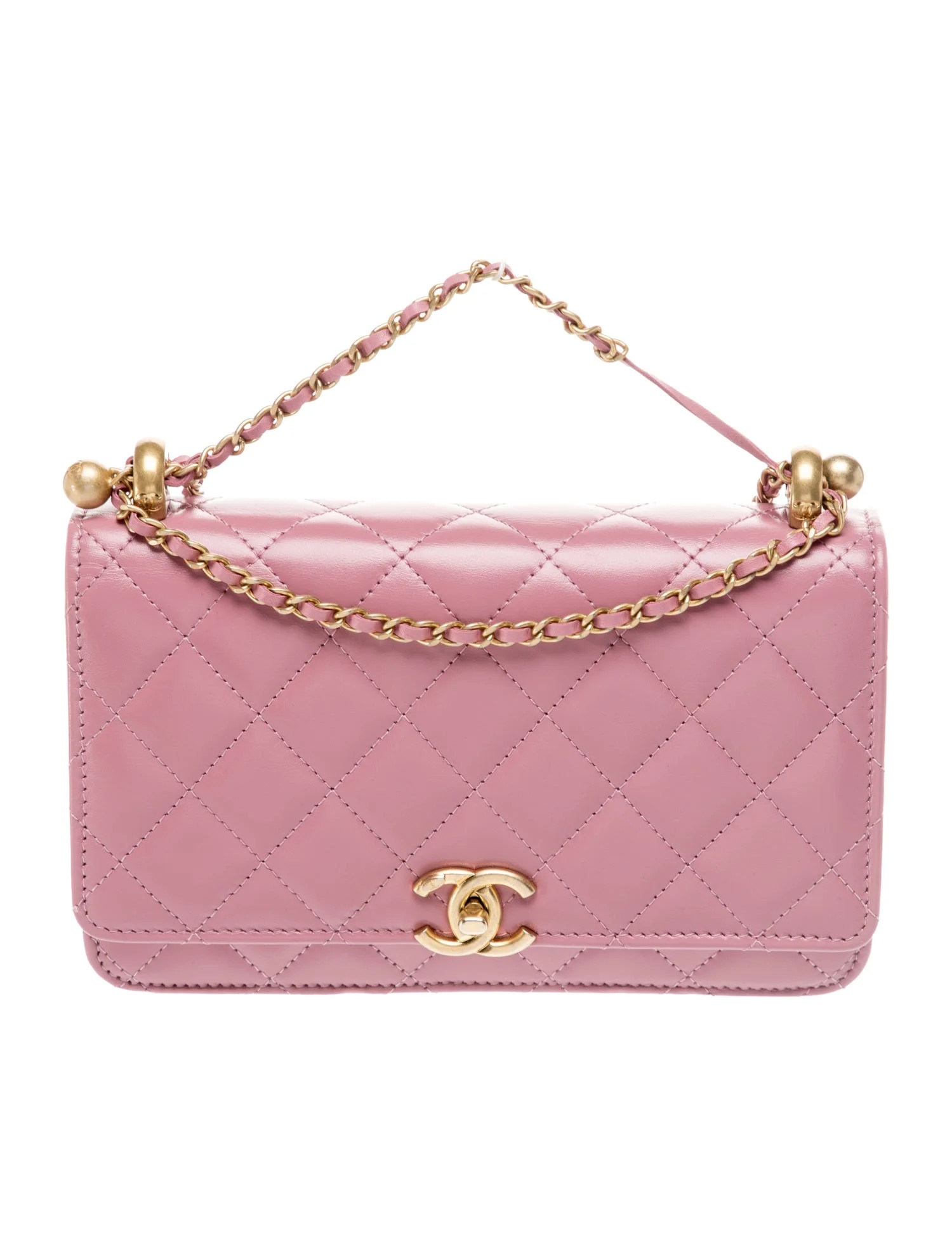 Chanel Quilted CC Wallet On Chain - Pink Crossbody Bags, Handbags - CHA1390437 | The RealReal | The RealReal