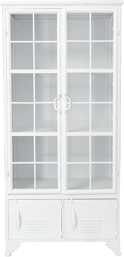 Creative Co-Op Metal Shelves & 4 Doors Cabinets and Shelf Units, White | Amazon (US)