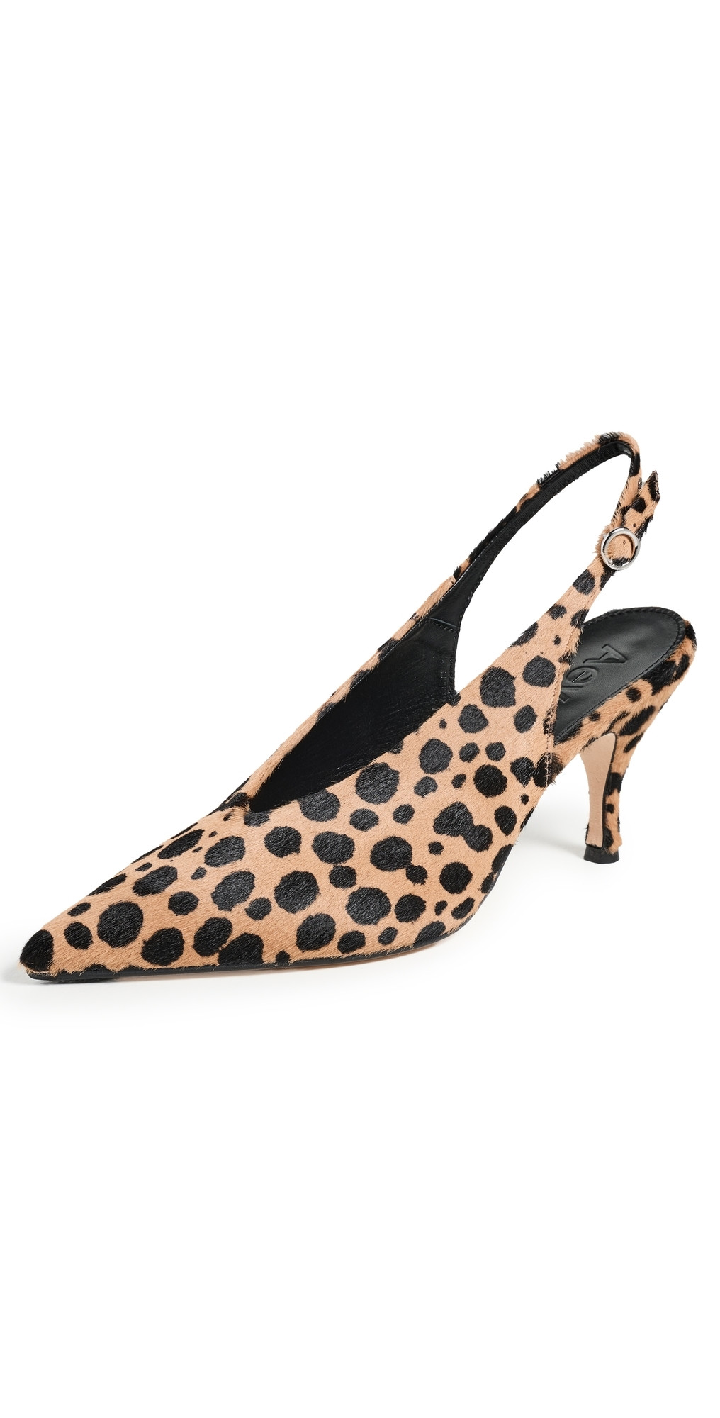AEYDE Carla Leo Print Ponyhair Heels Beige/Black 37.5 | Shopbop