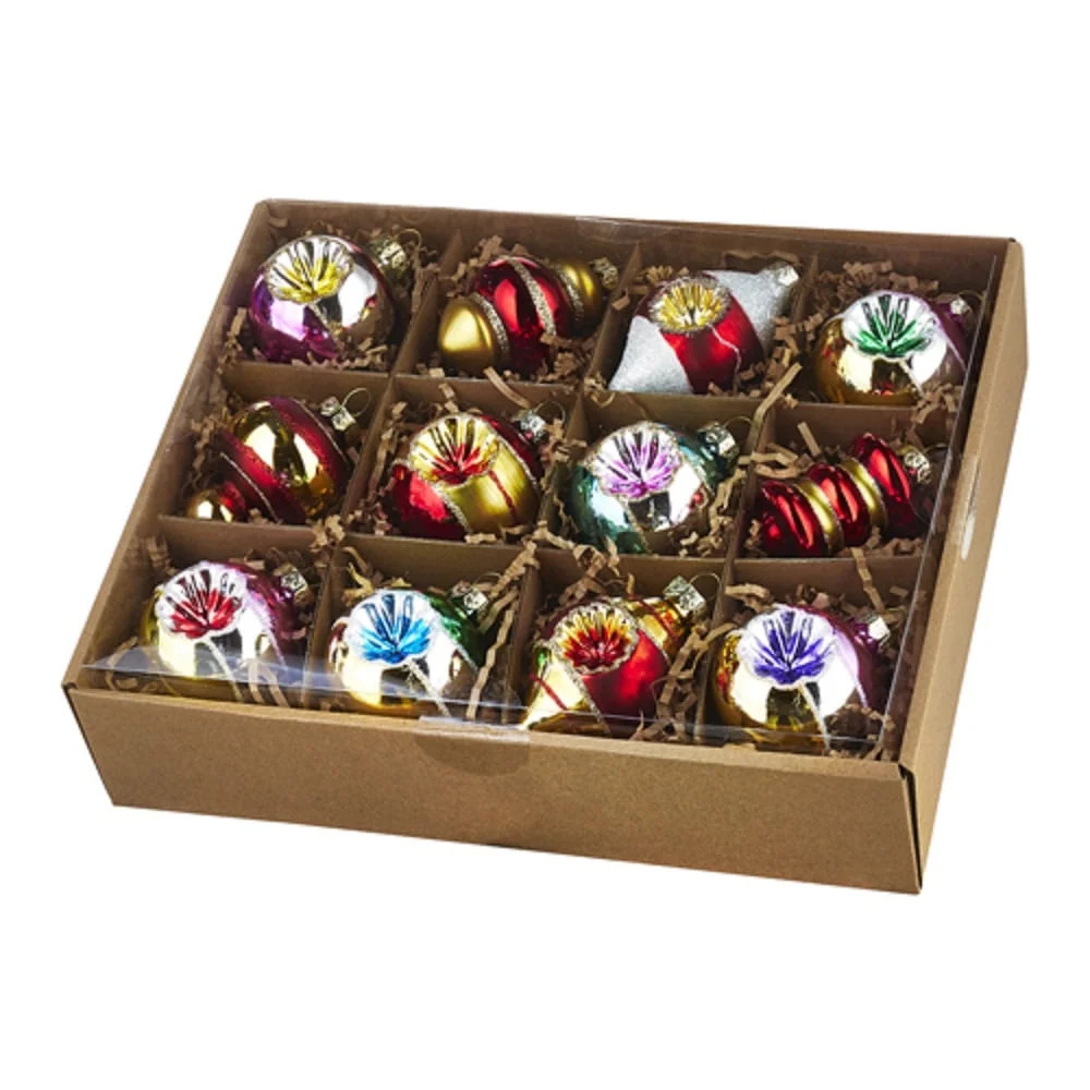 Raz Imports 2023 Vintage Farmhouse 2" Box of 12 Bright Vintage Ornaments | Walmart (US)