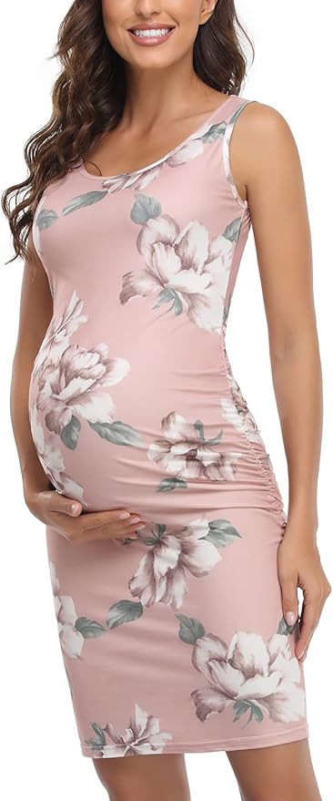 BBHoping Women's Maternity Sleeveless Dresses Maternity Tank Dress Mama Baby Shower Pregnancy Dre... | Amazon (US)