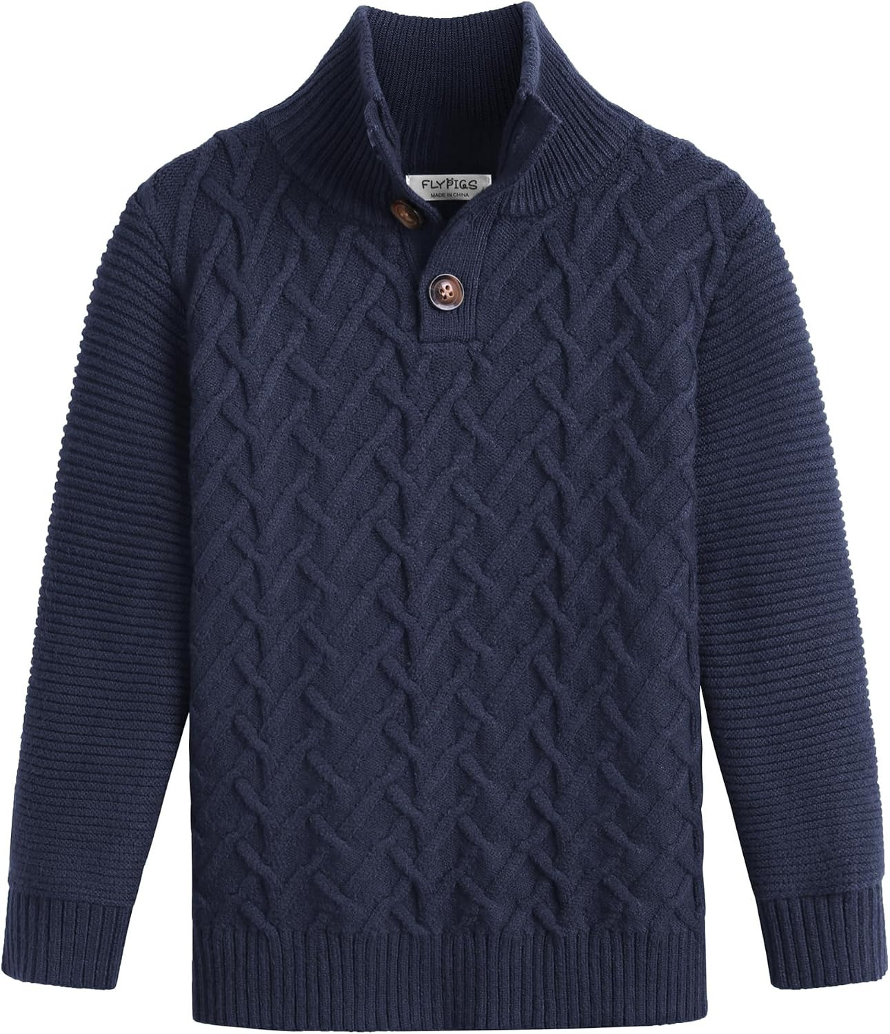 Boys Navy Blue Mock Neck Pullover Knitted Sweater 10-11 Years | Amazon (US)