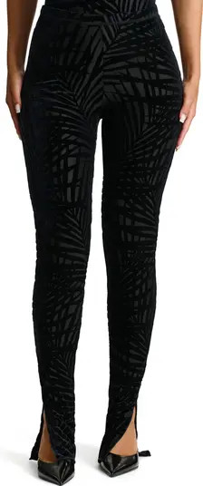 Burnout Velvet Bootcut Slit Hem Pants | Nordstrom