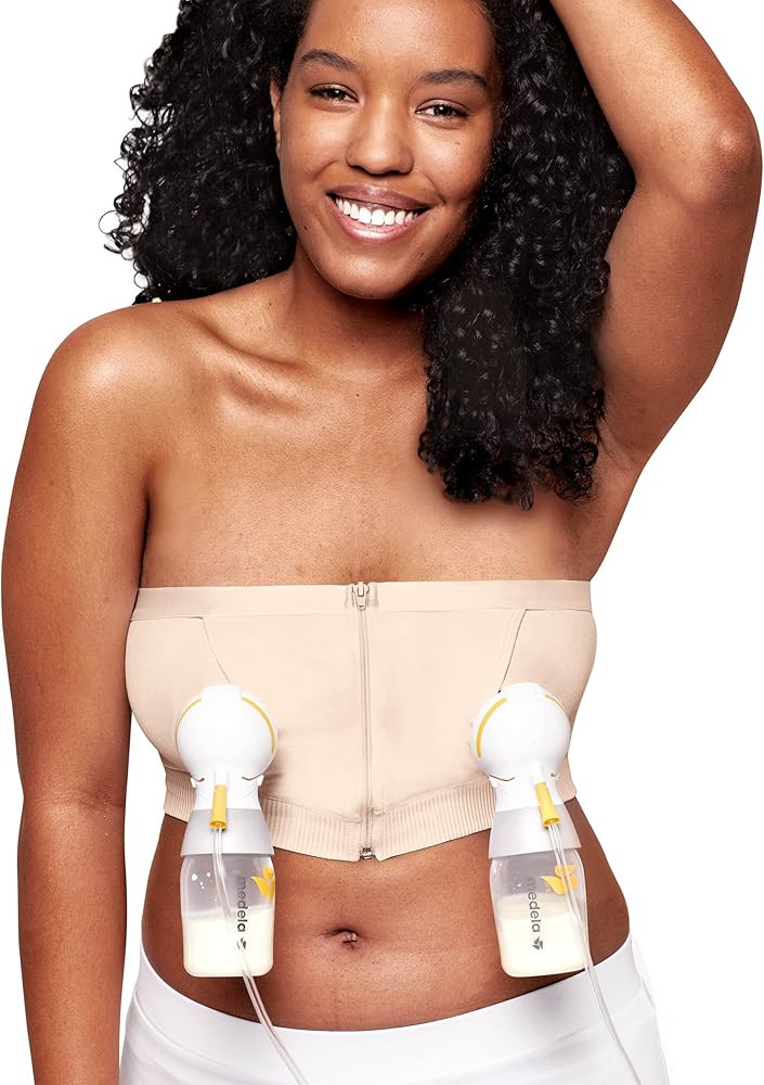 Medela Hands Free Pumping Bustier | Easy Expressing Pumping Bra with Adaptive Stretch | Amazon (US)