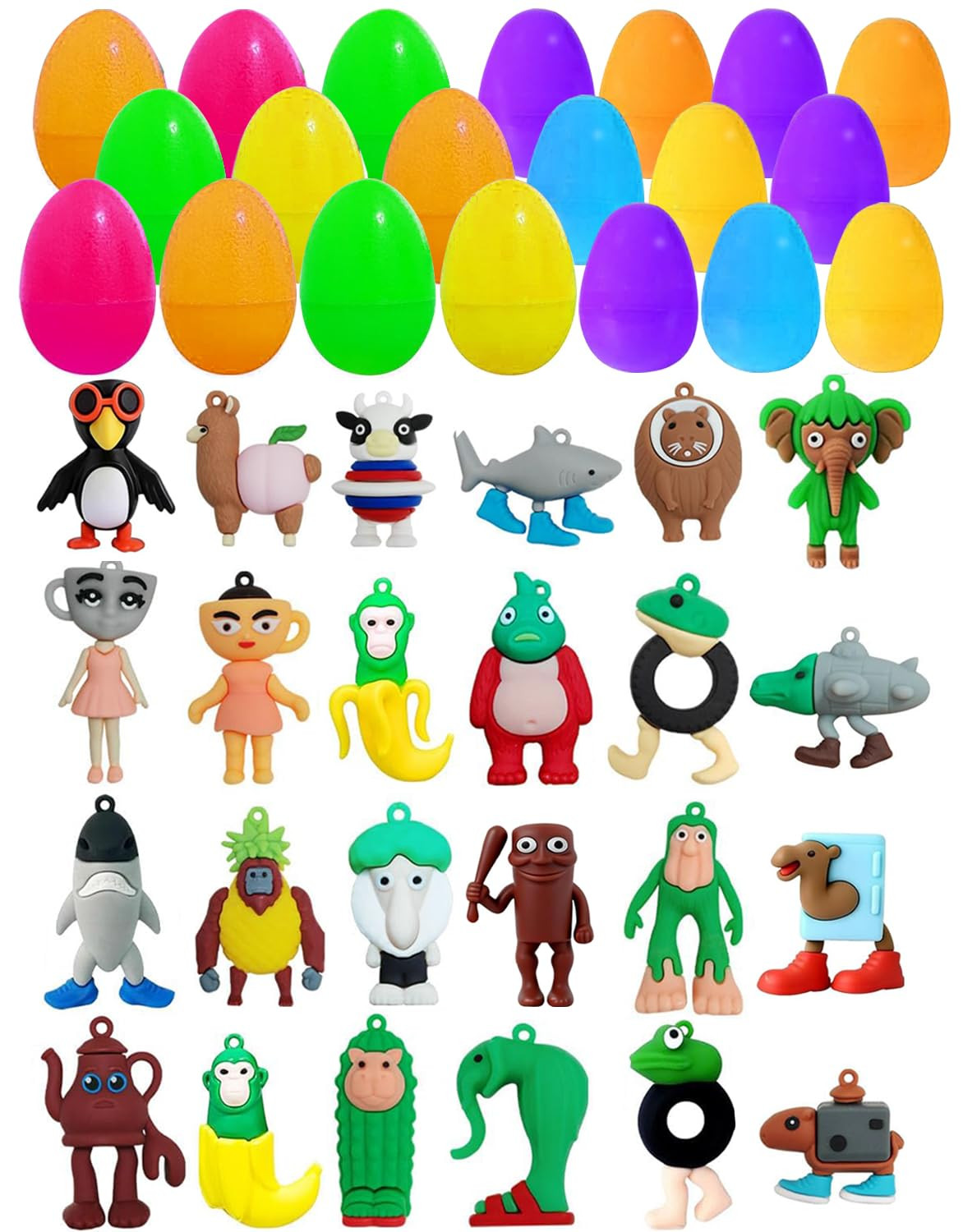 24pcs Prefilled Easter Eggs with Italian Brainrot Toys Inside - Easter Basket Stuffers, Egg Hunt ... | Amazon (US)