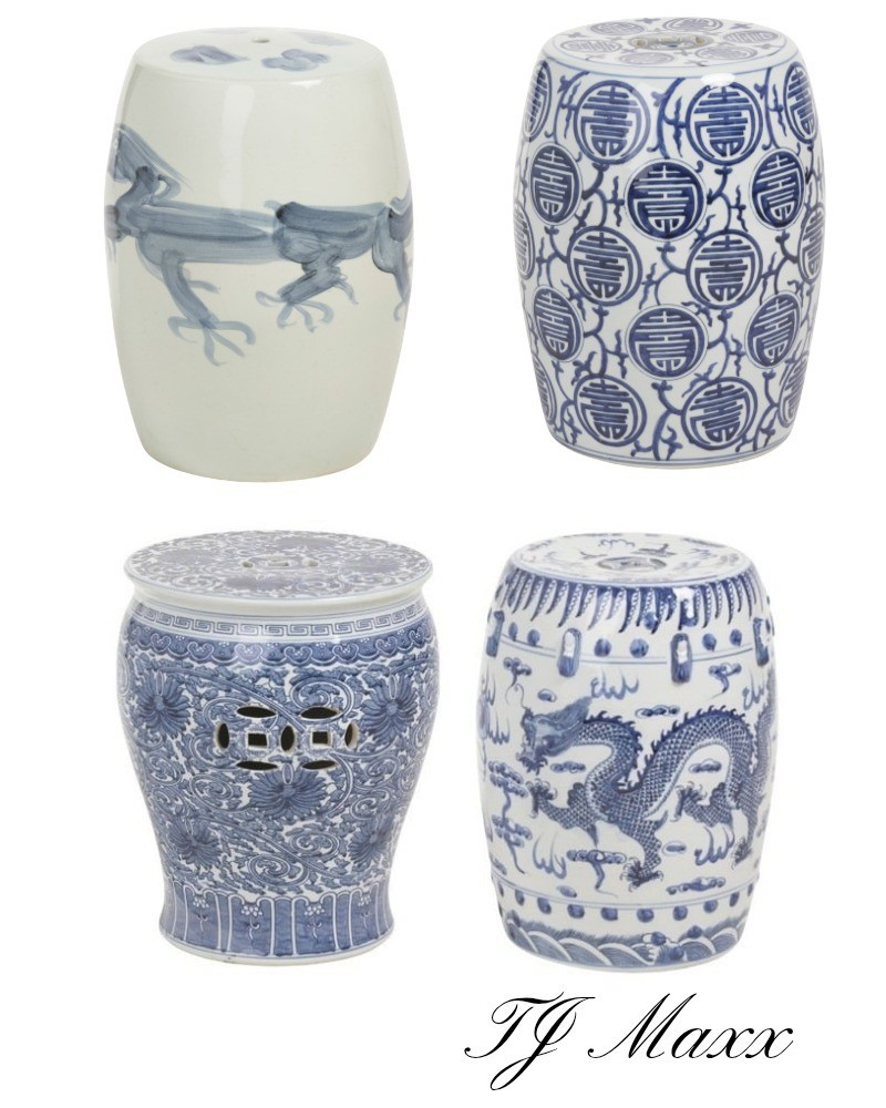 Blue and white Garden stools on sale at TJ maxx, patio, living room, entry, bedroom, luxury, french, modern, Coastal.

#LTKSaleAlert #LTKHome